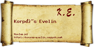 Korpás Evelin névjegykártya